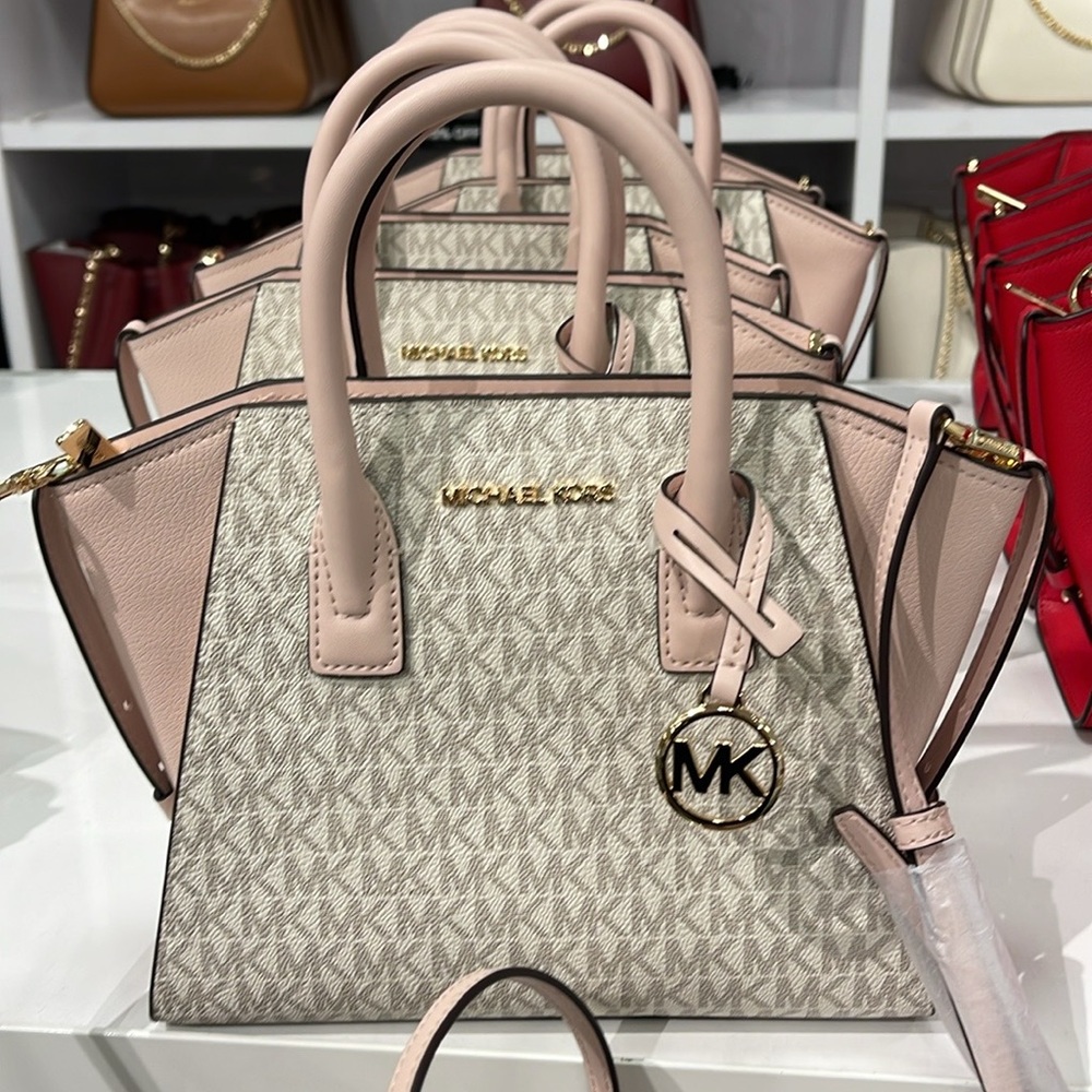 MICHAEL KORS
Avril Small Logo Top-Zip Satchel
Powder Blush Multi 
NWT - Picture 12 of 16
